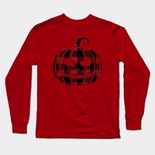 Buffalo Plaid Jack-O-Lantern Long Sleeve T-Shirt